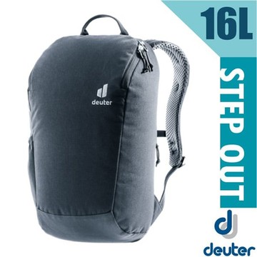 【Deuter】斜頂式 StepOut 人體工學減震旅遊健行後背包16L_3815123 黑
