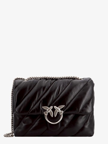 Matelassé leather shoulder bag with iconic love birds buckle - PINKO - gender_Woman