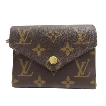LOUIS VUITTON LV 路易威登 棕色 原花 帆布 Victorine 扣式短夾 M62472 【二手名牌BRAND OFF】