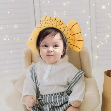 ins創意卡通毛絨鯛魚燒發箍 兒童賣萌發飾百天周歲寶寶攝影道具