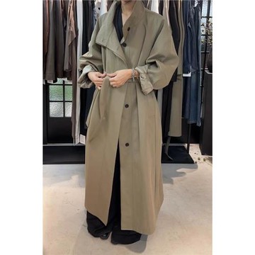 DVZ氣質風衣女2025秋季新款百搭慵懶外套女寬松御姐風長款大衣