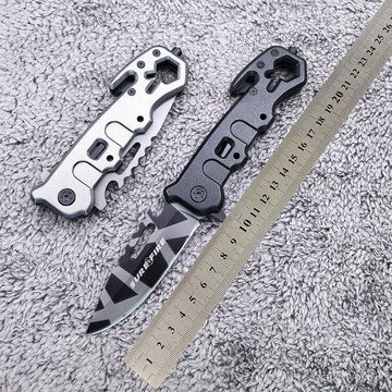戶外折疊刀便攜隨身鋁柄防狼刀具野外露營登山戰術刀迷彩防身小刀 IIQR