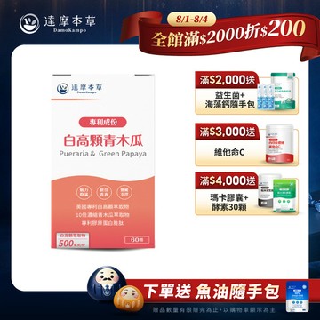 白高顆+青木瓜（60顆）【1盒／2盒／3盒／5盒／11盒優惠組】