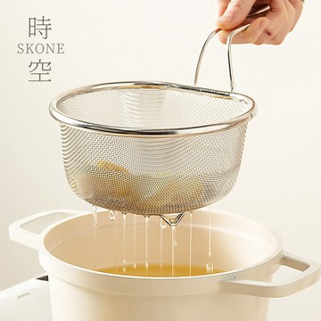 撈煮油炸🔥不鏽鋼濾網 不鏽鋼漏勺 濾油網 撈麵勺 火鍋漏勺 油炸籃 撈油網【時空優品】油炸網 煮面漏網 薯條網 廚房用具
