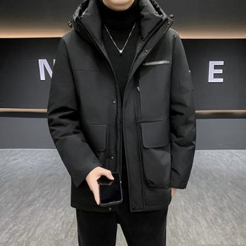 【米蘭精品】現貨+預購 頂級真羽絨外套90%鴨絨羽絨衣秋冬外套上衣大碼休閒男裝-連帽石墨烯中長款3色74mt61