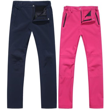 冬季戶外沖鋒褲男加絨加厚軟殼褲防水滑雪褲女運動防風保暖登山褲