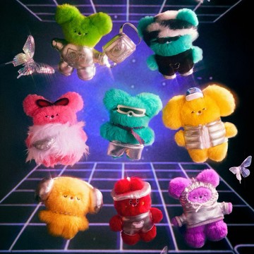 【 WASABI BEAR】復古未來絨毛吊飾系列 [單盒]