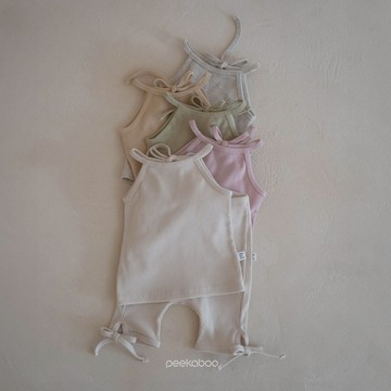 peekaboo 繞頸削肩背心套裝【現貨+預購】女童背心 寶寶套裝 女童套裝 寶寶短褲 女童短褲 兒童衣服 韓國童裝