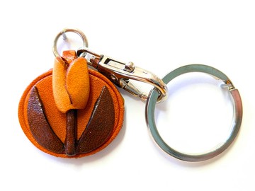 向日葵 花卉圓牌 真皮鑰匙圈 立體皮革工藝 VANCA