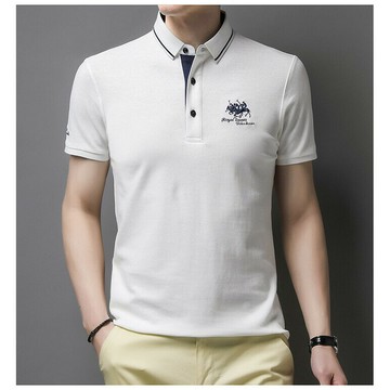 [六色可選] Polo短袖 男士夏季新款翻領刺繡POLO 時尚純色中青年短袖 夏季短袖 男裝上衣 T恤男 短袖 男短袖