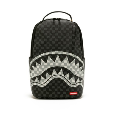 SPRAYGROUND 雙色棋盤格鋸齒鯊大容量後背包 黑色 G681464