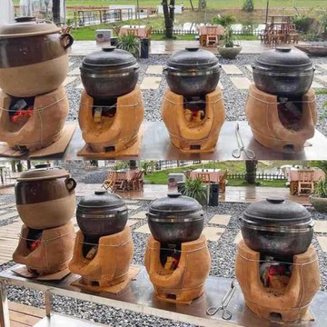 農家樂煨雞湯土爐子炭爐小土灶火鍋燉雞柴火爐砂鍋泥土灶手工泥爐
