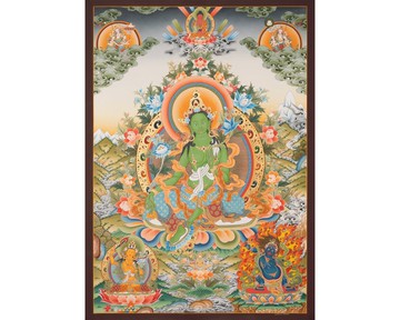 綠度母原版唐卡 | 細線手繪 |