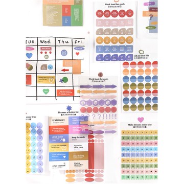 🍋檸檬青🍋 新款現貨特價售完無補心中有夢系列PET+不乾膠兩種材質基礎拼貼貼紙4款6張入手帳裝飾素材