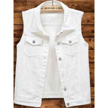 牛仔馬甲女短款顯瘦破洞外套春夏坎肩疊穿小個子減齡外搭馬夾背心