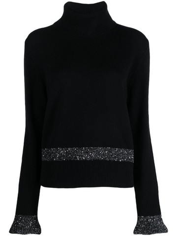 Seventy - roll-neck knitted top - women - Wool/Polyester/Cashmere - L - Black