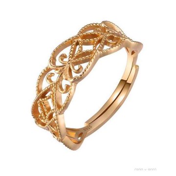 ANGEL 法式宮廷蕾絲花紋鏤空戒指(2色可選)