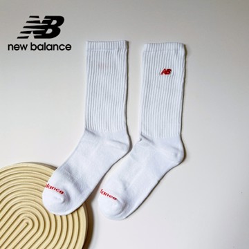 【New Balance】刺繡LOGO舒適棉襪_中性_白色_LAS51261WT