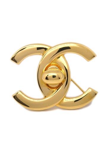 CHANEL Pre-Owned - 1996 CC turn-lock brooch - women - Gold Plated - One Size