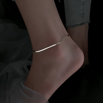 925純銀蛇骨腳鏈女夏年新款潮網紅ins冷淡風性感異域腳飾足鏈