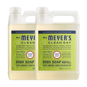 Mrs. Meyer's梅耶夫人 香氛洗碗精補充瓶-檸檬馬鞭草1420ml x2入