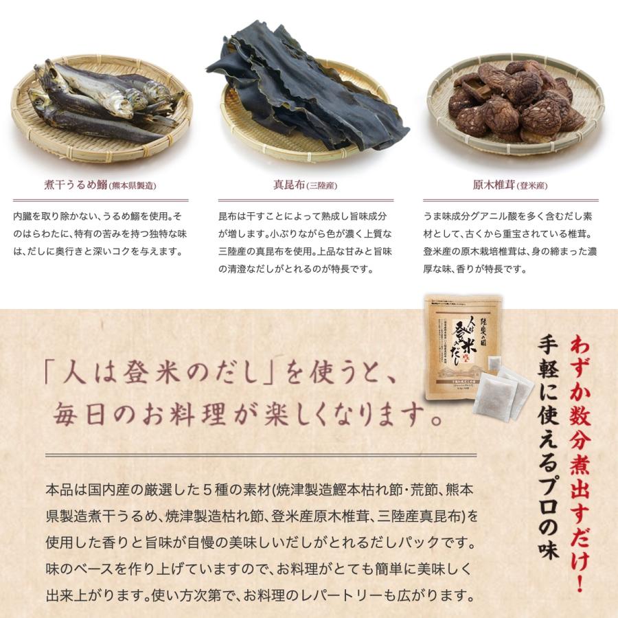 人は登米のだし 日高見屋 登米だし (30包入り 4袋)  出汁パック 昆布  国産