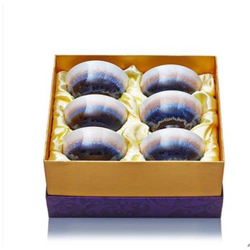 乾唐軒活瓷圓滿飯碗負離子套裝送禮家居刻字6英寸釉中彩中式純色