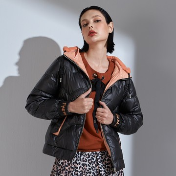 CLL巧玲瓏 雙色可拆式連帽羽絨棉外套 0587912