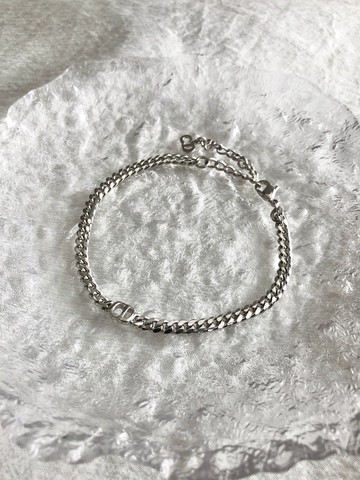 【 日本直送 名牌中古包 】Christian Dior 迪奧 手鍊 銀色 CD Logo vintage 古董 iip5ay