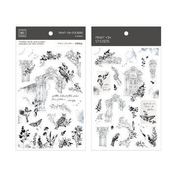 【Print-On Stickers 轉印貼紙】no.131-煙雨建築 | 插畫師系列