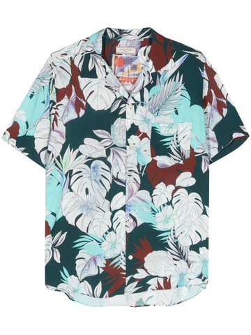 Tintoria Mattei - floral-print camp-collar shirt - men - Viscose - M - Green
