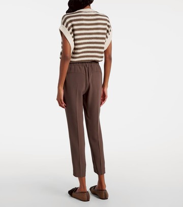 Brunello Cucinelli Cropped crêpe slim pants