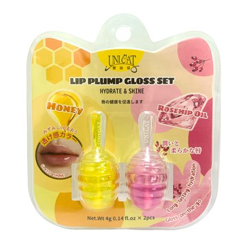 UNICAT 變臉貓 粉嫩護唇蜜 4g 雙重滋潤 改善乾燥 護唇保濕  蜂蜜 + 玫瑰  8g  1組