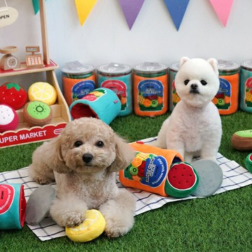 韓國【ParisDog】水果罐頭發聲嗅聞玩具組 (寵物玩具)