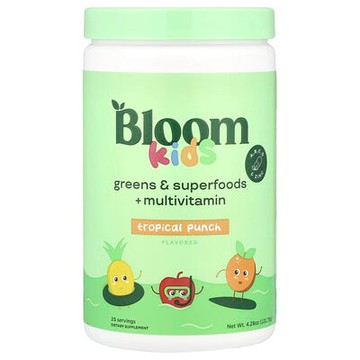 Bloom, 兒童，Greens & Superfoods + 多維生素，熱帶風味，4.29 盎司（121.75 克）