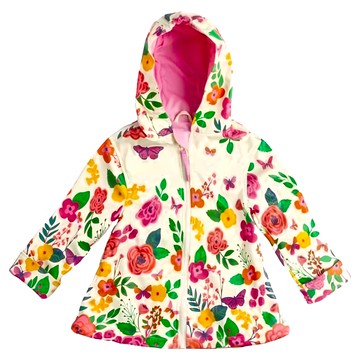 Stephen Joseph 機能風雨兩用外套/風衣/雨衣 聚氨酯棉襯裡  7/8T  花卉蝴蝶