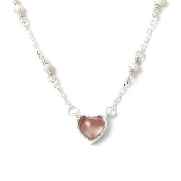 [純銀/粉水晶] 愛情劇本鎖骨鍊 / 2色 / Love Script Necklace