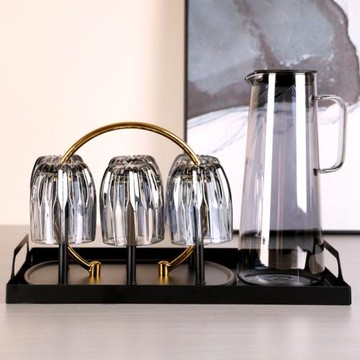 高顏值輕奢北歐玻璃水具整套家用客廳喝水玻璃杯子水壺茶杯茶具