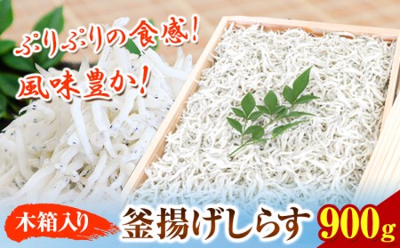 釜揚げしらす900g（木箱) 大五水産 《30日以内に順次出荷(土日祝除く)》 和歌山県 紀の川市 しらす 釜揚げしらす