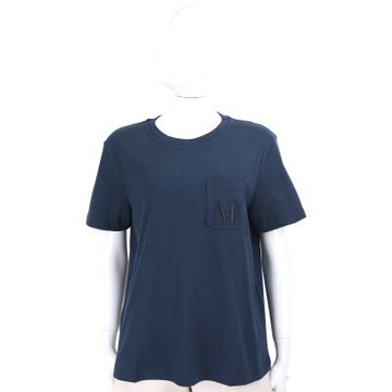 MAX MARA-’S Max Mara MADERA M刺繡 深藍純棉短袖TEE T恤