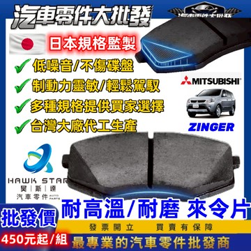 昊斯達 三菱 ZINGER 碟式來令片 前 剎車片 剎車來令片 後輪 鼓式 來令片 鼓式剎車片  紅隼 黑隼 航鈦 藍隼