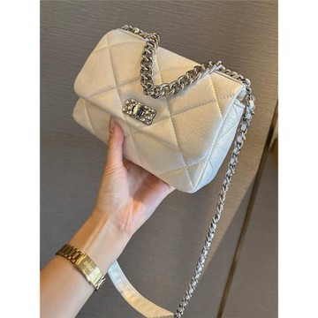 小香風菱格鏈條包女輕奢風2025新款真皮手提小方包時尚單肩斜挎包