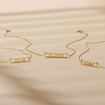 小眾高級感可任意diy英文名字項鏈 s925純銀鍍金項鏈 女友禮物