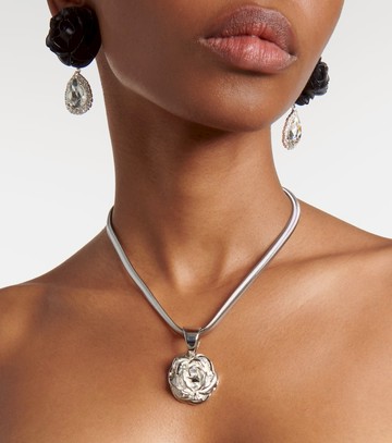 Magda Butrym Floral crystal-embellished pendant necklace