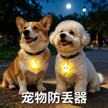 ⚡臺灣出貨⚡星星燈發光掛件鑰匙扣寵物小狗狗脖項圈定位器日本usj同款小夜燈 八月優選