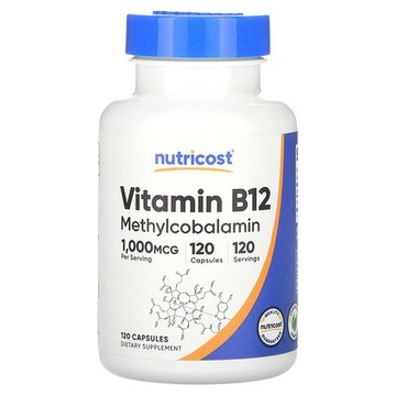 Nutricost, 維生素 B12，1000 微克，120 粒膠囊