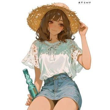 【8 月新作】07-139-0121 人物貼紙 簡約夏日女孩