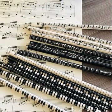 【老羊樂器店】開發票 鋼琴鉛筆 音符鉛筆 琴鍵 鍵盤 木頭鉛筆 音樂鉛筆 HB鉛筆 學生 文具 音樂禮品 獎勵 隨機出貨