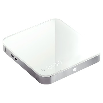 zeroHero 靈智LED點陣咖啡電子秤 白色 玻璃金屬材質 流速測量  1個