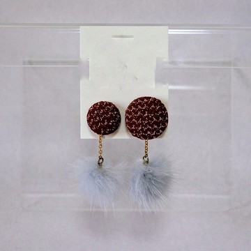 和服翻拍 2Way 胡桃鈕扣耳針